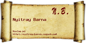 Nyitray Barna névjegykártya