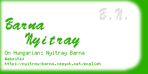 barna nyitray business card